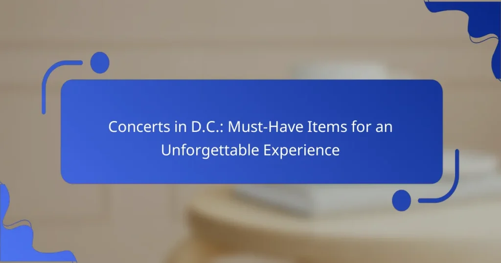 Concerts in D.C.: Must-Have Items for an Unforgettable Experience