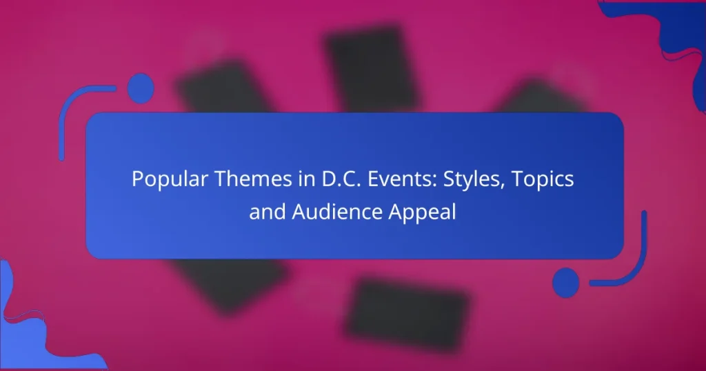 Popular Themes in D.C. Events: Styles, Topics and Audience Appeal