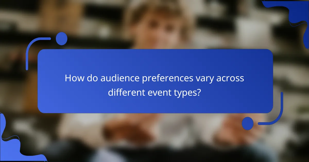 How do audience preferences vary across different event types?