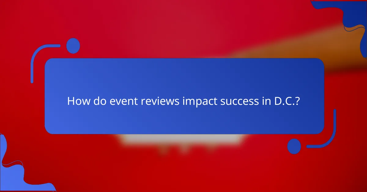 How do event reviews impact success in D.C.?