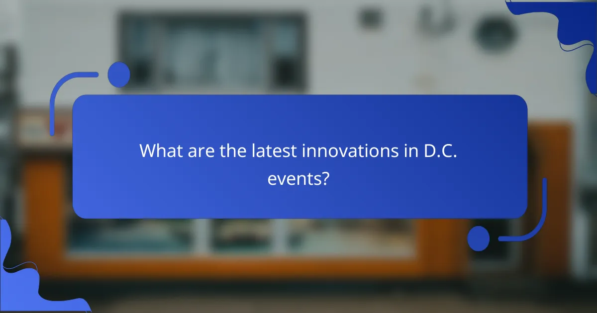 What are the latest innovations in D.C. events?