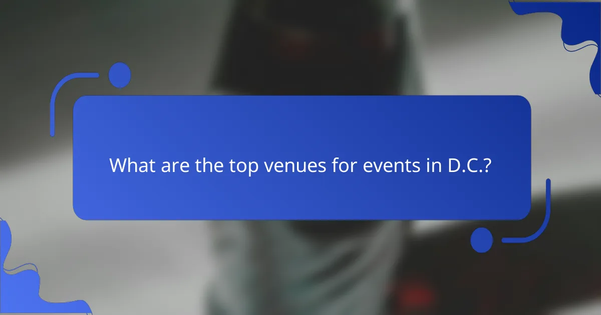 What are the top venues for events in D.C.?
