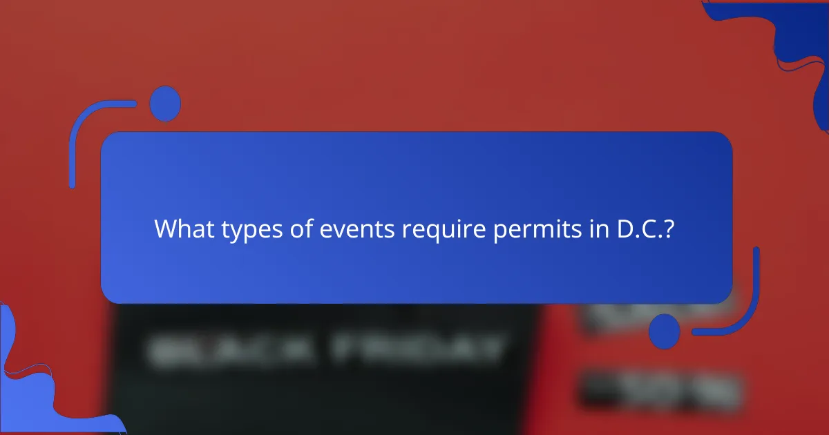 What types of events require permits in D.C.?