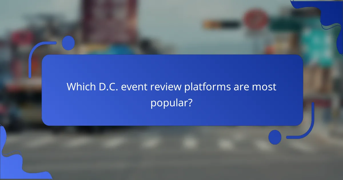 Which D.C. event review platforms are most popular?
